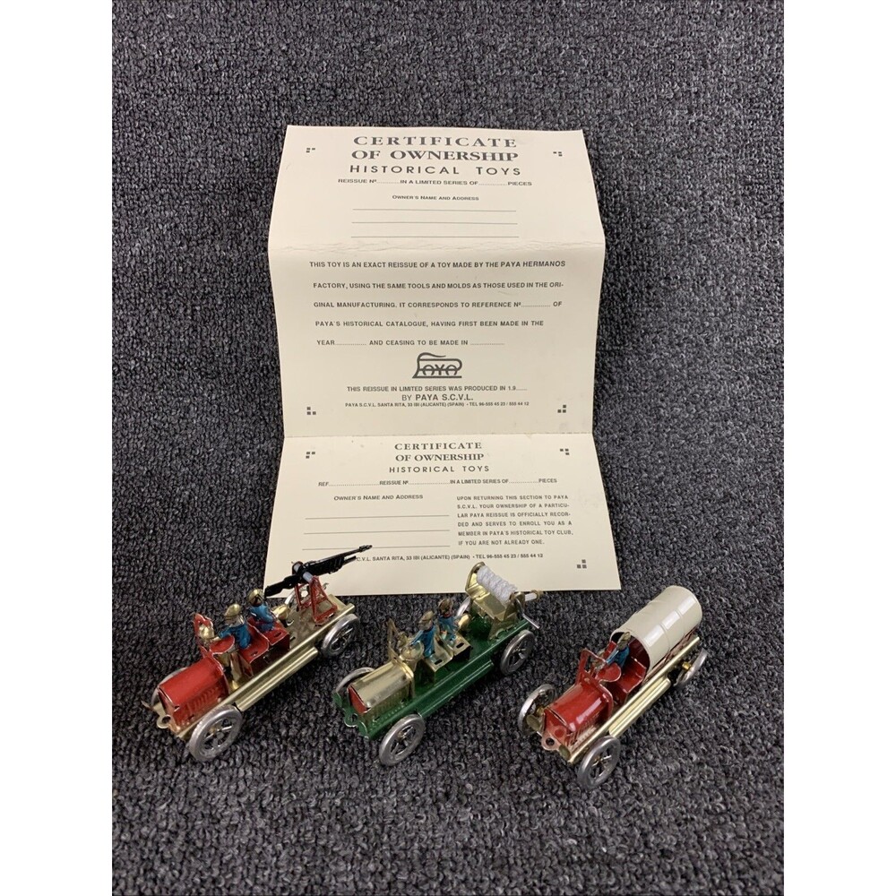 Paya 102.3.4 Coffret 3 Firefighters , military Transport 1921 tole 1/43 N+B